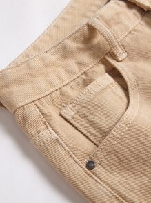 Quần Jeans Skinny Rách Rách Cho Nam - Màu Khaki - Xem 7