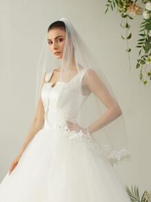 Flower Embroidery Bridal Veil Halloween Wedding Veil For Bride