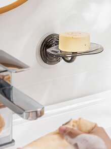 zhihaijunxiao1 1pc Wall Mounted Soap Dish - Black - View 1