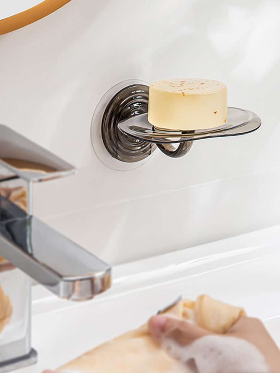 zhihaijunxiao1 1pc Wall Mounted Soap Dish - Black - View 1