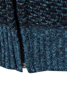 Manfinity Hombres Cárdigan con cordón con cremallera con capucha térmico - Azul Marino - Ver 6