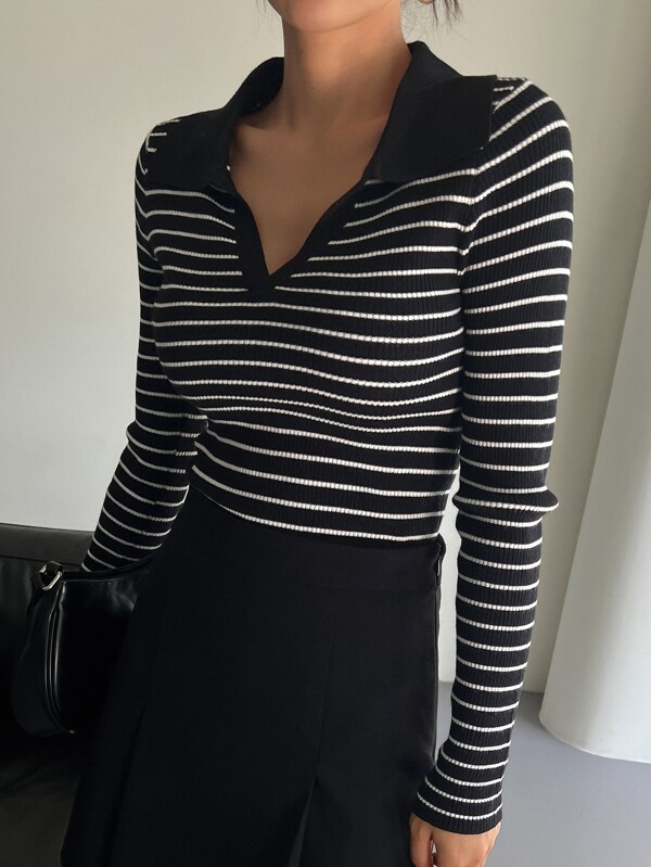 DAZY Striped Pattern Sweater,Fall Clothes