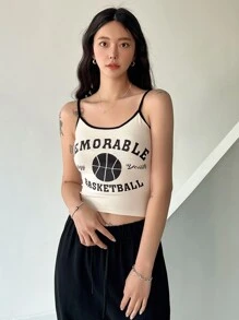 DAZY Áo hai dây Lá thư Giải trí - Màu be - Xem 7