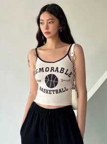 DAZY Áo hai dây Lá thư Giải trí - Màu be - Xem 9