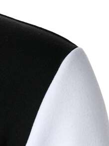 Manfinity 男士撞色拉鏈開襟運動衫 - 黑色 - 查看 4