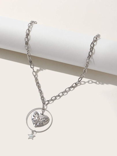 Fairycore Star & Heart Charm Necklace