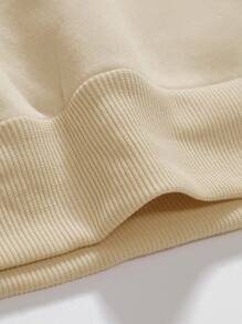 Manfinity Homme Loose Fit Men's Floral Printed Drawstring Hoodie With Thermal Lining - Khaki - View 3