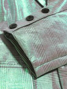 Manfinity Hombres Blazer de pata de gallo con botón - Multicolor - Ver 5