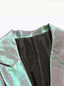 Manfinity Hombres Blazer de pata de gallo con botón - Multicolor - Ver 7