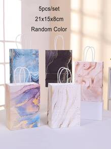 5 piezas Bolsa de regalo con estampado de mármol - Multicolor - Ver 4