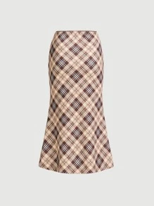 SHEIN MOD Váy nữ Sọc ca rô Thanh lịch - Nhiều màu - Xem 6