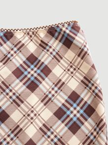 SHEIN MOD Váy nữ Sọc ca rô Thanh lịch - Nhiều màu - Xem 4