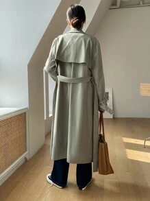 DAZY Epaulettes Design Slant Pockets Single Breasted Belted Trench Coat,Fall Clothes Women Jacket