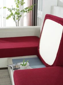 1pc Đệm ghế sofa co giãn đồng bằng - Màu Đỏ Sâu - Xem 6