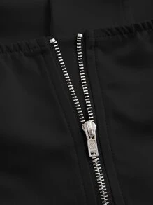 SHEIN MOD Top halter de cuello con solapa con botón delantero - Negro - Ver 4