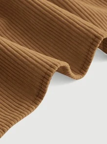 SHEIN MOD Solid Corduroy Cami Top - Brown - View 3