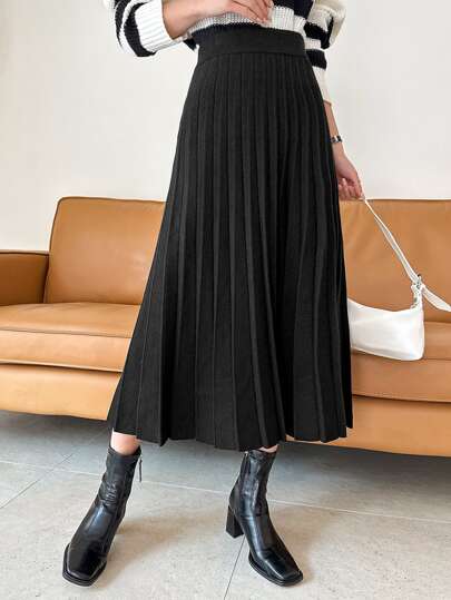 DAZY 高腰褶皱针织裙 秋冬