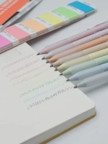 8 piezas Pluma pastel gel tinta - Multicolor - Ver 3