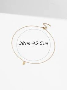 Letter Charm Necklace - Yellow Gold - View 4