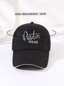 Hombres Gorra de béisbol con bordado de letra - Negro - Ver 4