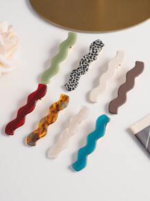 8pcs/Set High-Grade Versatile Multi-Color Wavy Acetate Clips, Include Bangs Clips And Side Clips, Suitable For Daily Use & Gift Hair Clips Claw Clips Hair Claws Hair Slide Hair Barrettes, School Stuff