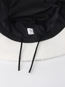 字母刺繡毛茸茸漁夫帽 - 白色 - 查看 5