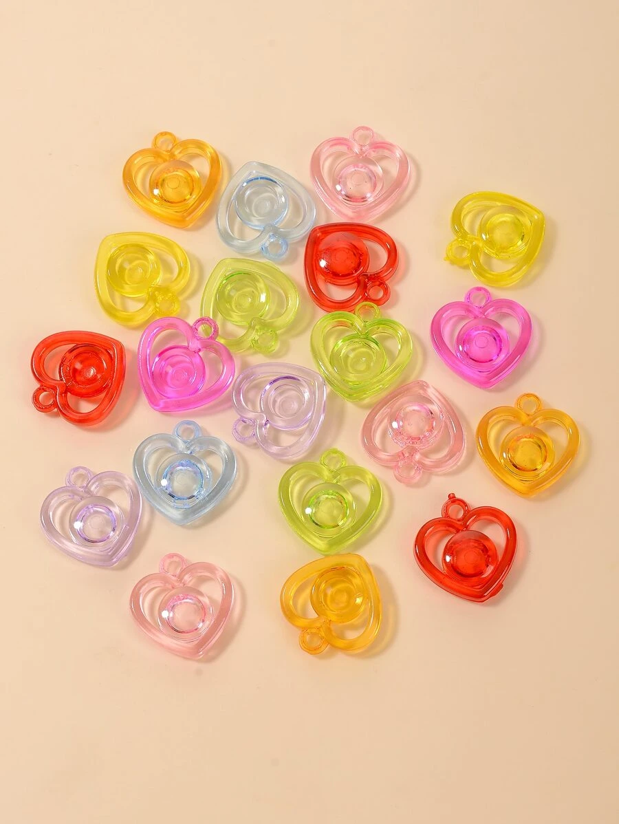 20入組心DIY吊墜 - 彩色 - 查看 1