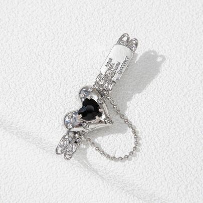 Rhinestone & Heart Decor Alligator Hair Clip