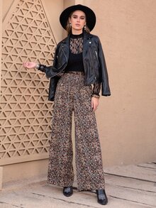 Rusttydustty Ditsy Floral Wide Leg Trousers - Multicolor - View 5