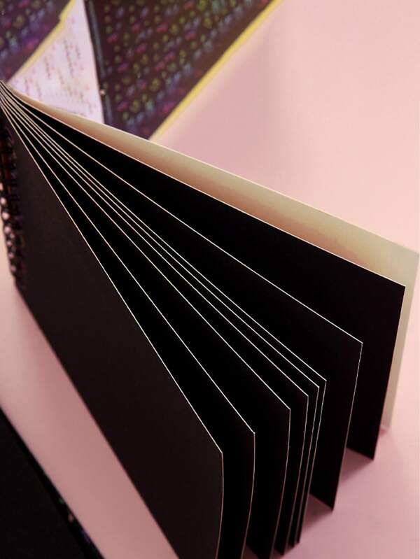 1pc Scratch Art Book, 10 Sheets Scratch Art Paper With 1pc Pen, Black Scratch It Off Paper Craft