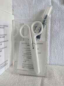 1 件/6 件白色手柄手动剪刀，带保护套 返校,返校,学校用品 - 白色 - 查看 2