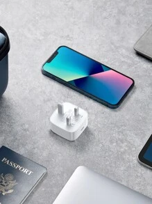 UGREEN PD 30W USB C 壁式充电器 PD 快速充电器 Type-C 电源适配器兼容 16 15 Pro Max，兼容三星 Galaxy S25 S24 Ultra、iPad Mini/Pro、快速 QC 4.0 Pixel 7 Air Pods 快速充电 - 白色 - 查看 2