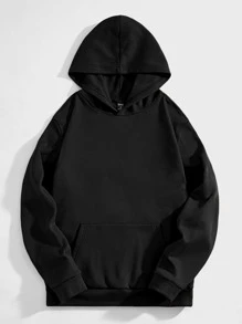 Manfinity VCAY Men Slogan Graphic Drawstring Hoodie - Black - View 2