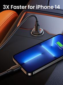 UGREEN 30W 车载充电器 QC18W 适用于 16 15 14 13 Pro Max 三星 Galaxy S25 S24 S23 S22 Ultra 安卓手机