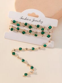 1 hebra con diseño de diamante de imitación DIY con cadena - Multicolor - Ver 1