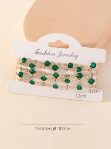 1 hebra con diseño de diamante de imitación DIY con cadena - Multicolor - Ver 3