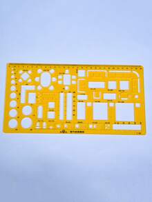 2pcs Large Circle Template And Ruler Set,Rulers - Yellow - View 2