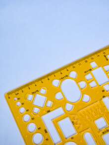 2pcs Large Circle Template And Ruler Set,Rulers - Yellow - View 4