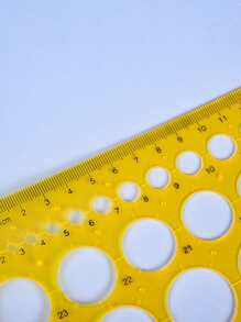 2pcs Large Circle Template And Ruler Set,Rulers - Yellow - View 5