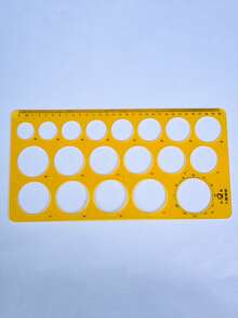 2pcs Large Circle Template And Ruler Set,Rulers - Yellow - View 3