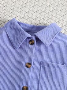 小女童口袋貼布襯衫和背心上衣和半身裙 - 彩色 - 查看 3