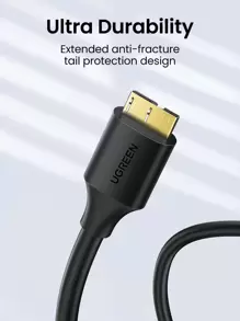 UGREEN Micro USB 3.0 Cable 2.1A Fast Charging Data Cable USB Cord Mobile Phone Cables Compatible With Samsung Note 3 S5 Hard Disk - Black - View 7