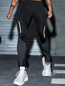 Manfinity Sport Corelite 男士反光細節運動緊身褲 - 彩色 - 查看 3