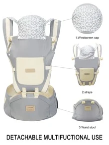 Geometric Pattern Baby Carrier - Grey - View 4