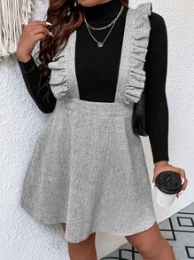 Vestido overol ribete con fruncido sin jersey