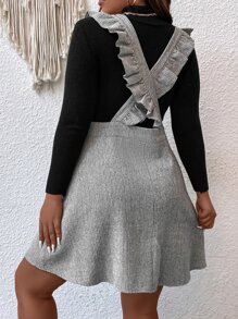 Vestido overol ribete con fruncido sin jersey