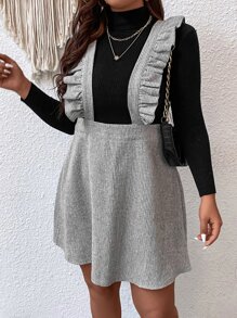 Vestido overol ribete con fruncido sin jersey