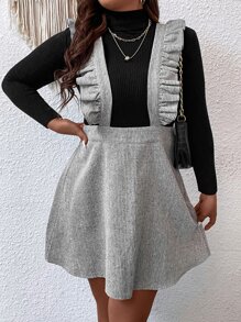 Vestido overol ribete con fruncido sin jersey