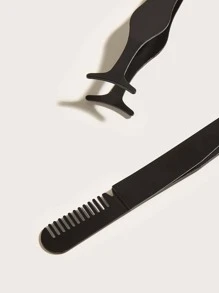 2入組不銹鋼睫毛鑷子 - 黑色 - 查看 4