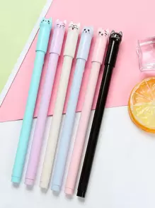 6pcs/set Kawaii Cat Gel Pen Creative Cute Neutral Ink Pen Children Gift School Office Writing Supplies Stationery - Multicolor - View 1